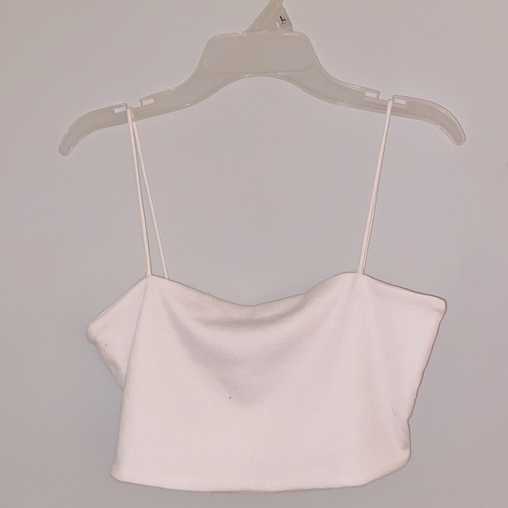 shein white cropped top